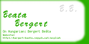 beata bergert business card